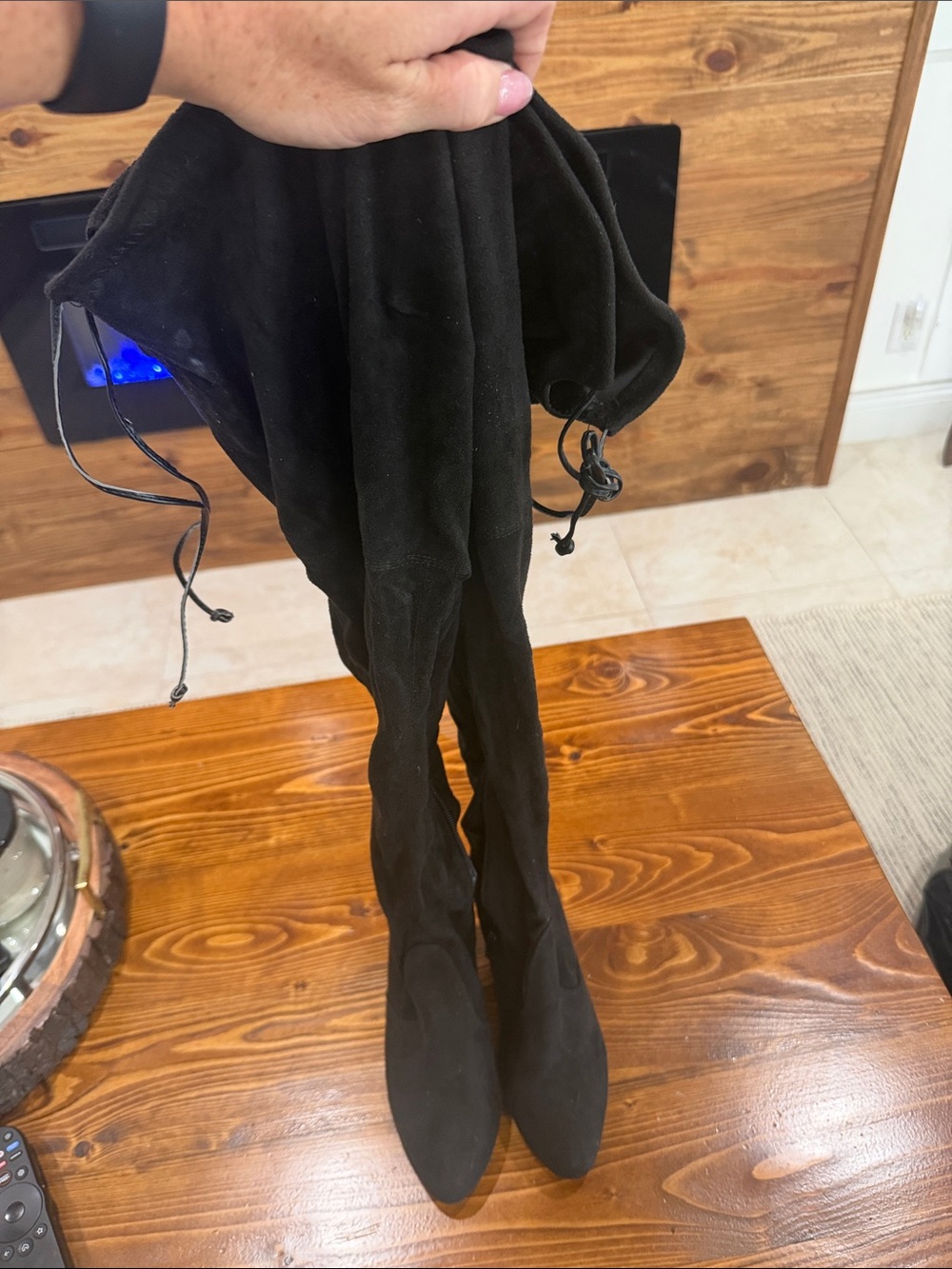 Wild Diva Black Over-the-Knee Heeled Boots